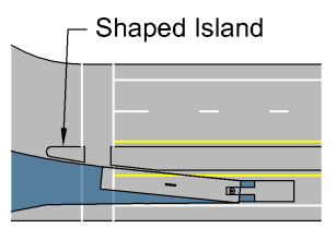 Median Island with Shaped End